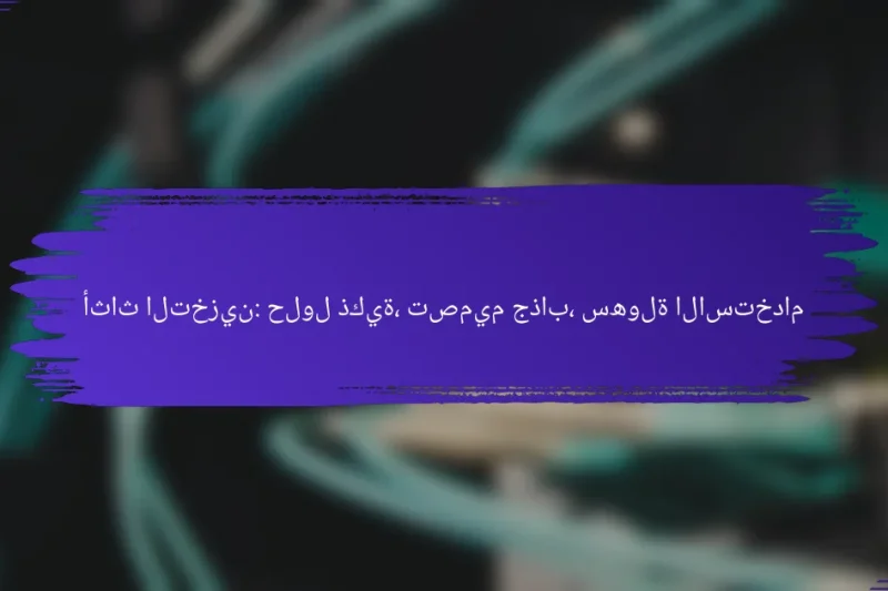 أثاث التخزين: حلول ذكية، تصميم جذاب، سهولة الاستخدام