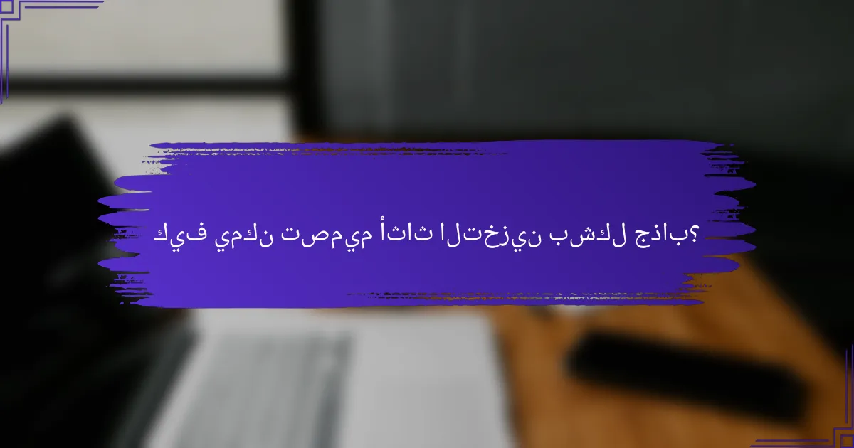 كيف يمكن تصميم أثاث التخزين بشكل جذاب؟