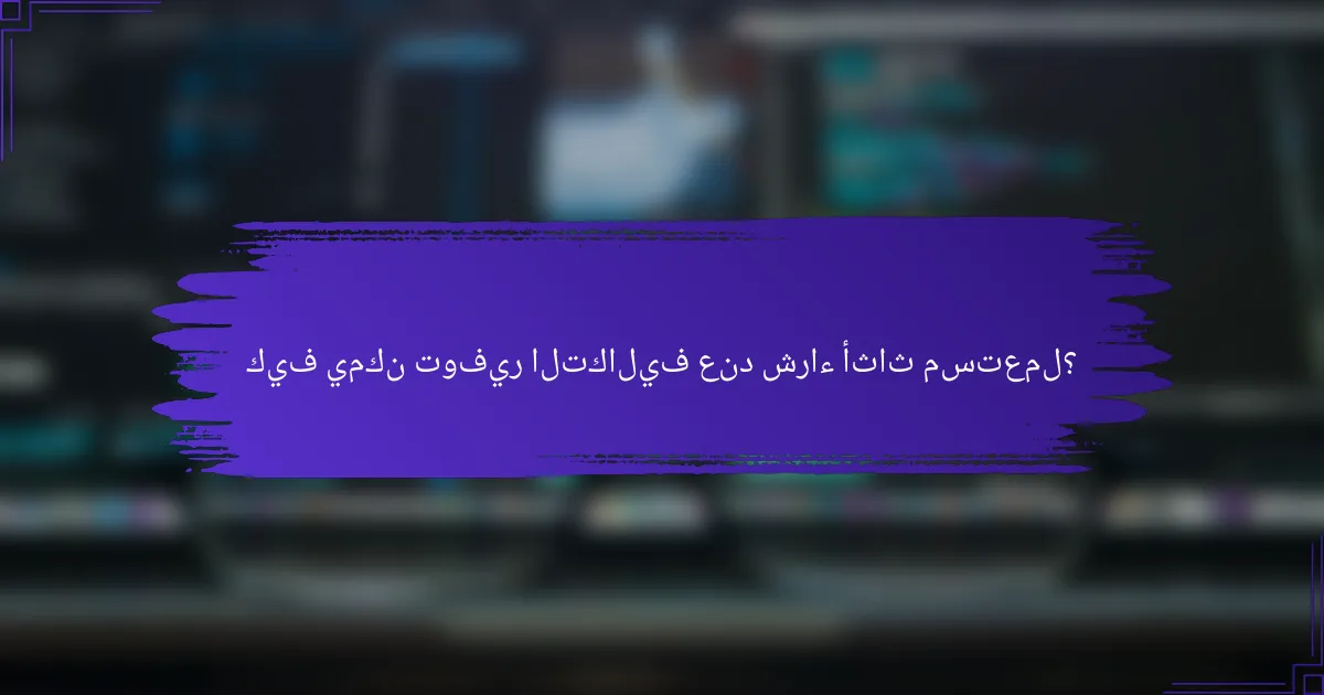 كيف يمكن توفير التكاليف عند شراء أثاث مستعمل؟